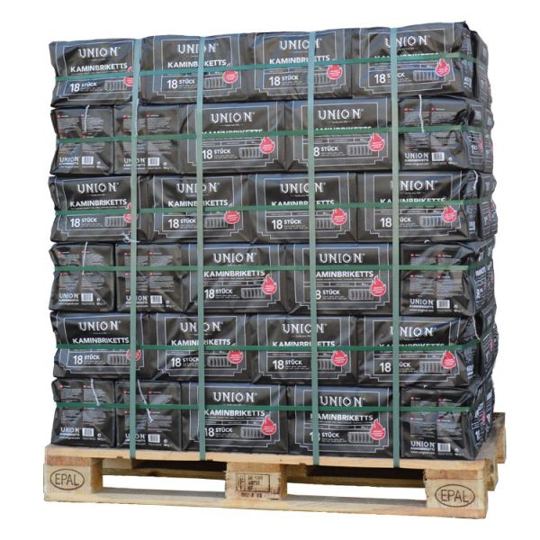 Briquettes de lignite en paquet palette