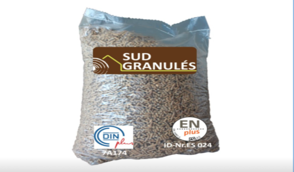 Pellets de Bois DIN+ Sud’ Granulés – 70 Sacs de 15 kg soit 1,05 T
