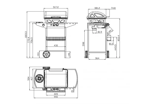 Nario - Barbecue gaz 2 + 1 bruleurs avec ustensiles – Image 6