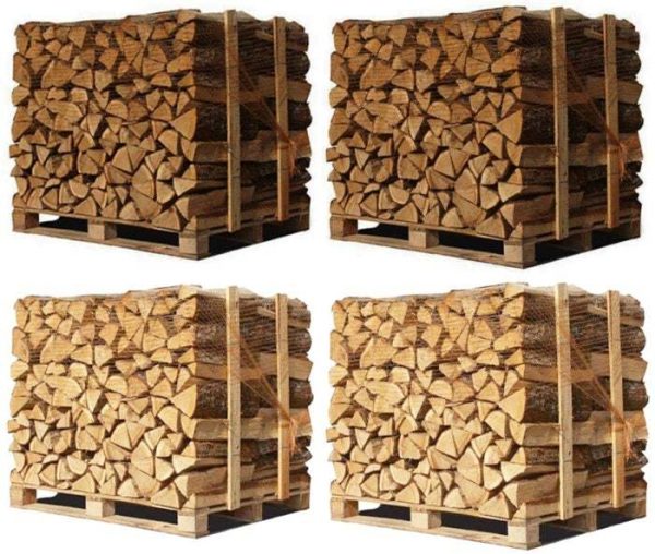 Bûches 50 cm – 4 Palettes 2 chêne blanc + 2 Hêtre/Charme