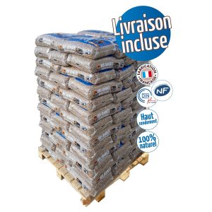 Granulés de bois WOODSTOCK – 1 x palette de 78 sacs de 15 kG