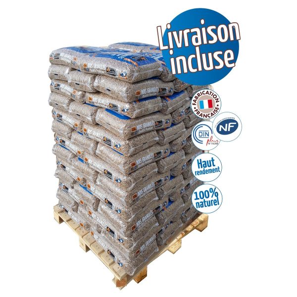 Granulés de bois WOODSTOCK – 1 x palette de 78 sacs de 15 kG