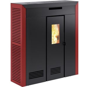 Poêle à granulés "Daglan Slim 9 " Rouge